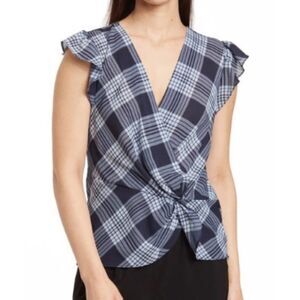 Laundry by Shelli Segal Wrap Blouse Black NEW
